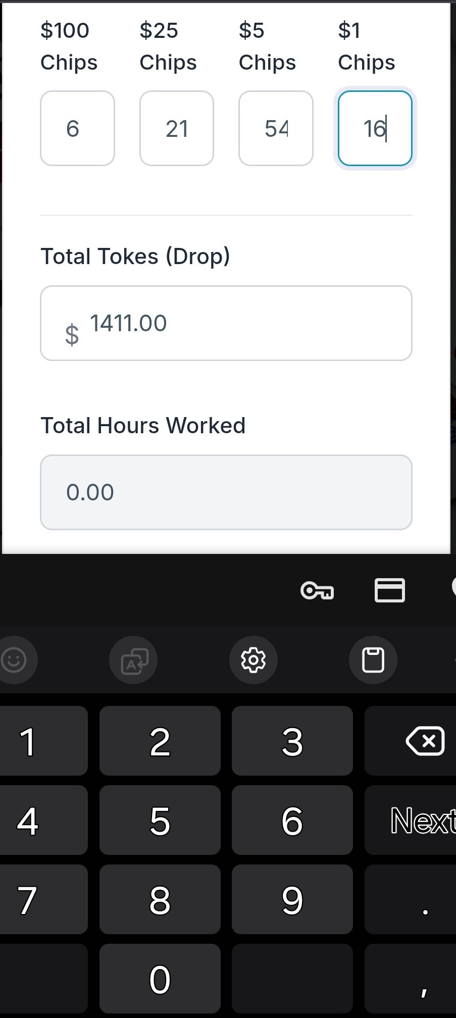 Calculate Chip Total